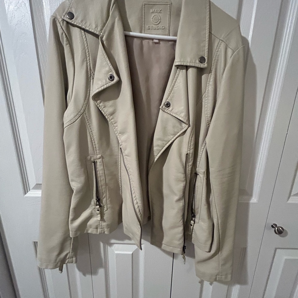 White leather coat